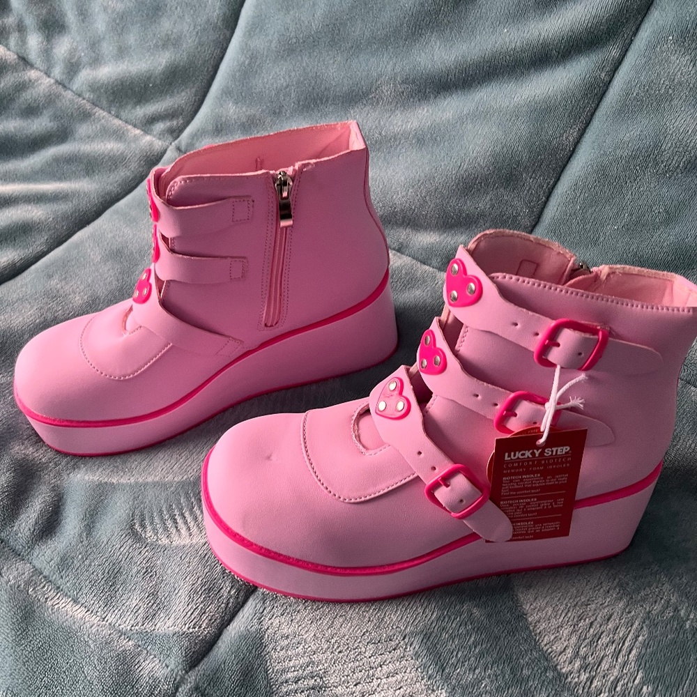Lucky Step Pink platform shoes
